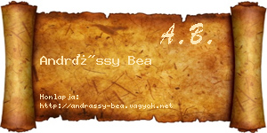 Andrássy Bea névjegykártya